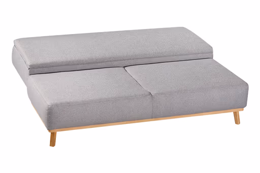 Querschläfer - Schlaffunktion mit Bettkasten, Stoff, Eisblau