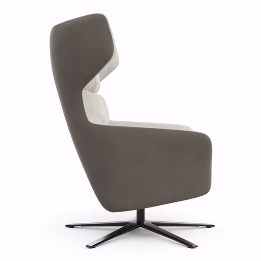 Drehsessel Houston Relax - Größe M, inkl. Relaxfunktion + Gasdruckfeder, Stoff, außen Taupe/innen Natur