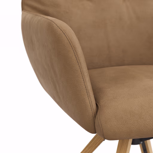 Armlehnstuhl Nashville - drehbar, Leder, Braun