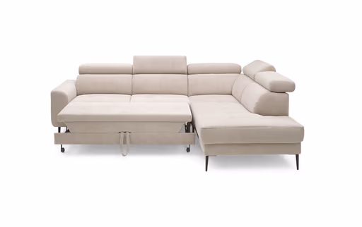Ecksofa CHARIS - 2-Sitzer, Ecke rechts inkl. Schlaffunktion und Bettkasten, Microfaser, Altrosa