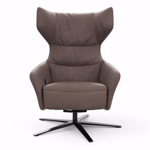 Drehsessel Houston Relax - Größe M, inkl. Relaxfunktion + Gasdruckfeder, Leder, Dunkelbraun