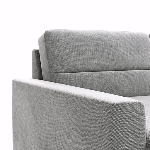 Wohnlandschaft Merlos H - Longchair links und 2,5-Sitzer mit Ecke rechts inkl. Relaxfunktion (motorisch), Stoff, Grau