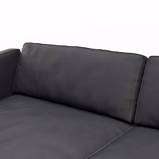Sofa Aprino 3 - 4-Sitzer XXL, Dickleder, schwarz, Armlehne Kissen