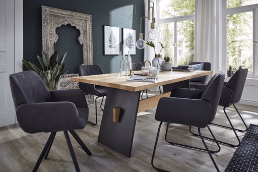 Esstisch Phoenix - LB ca. 220x100 cm, Eiche massiv, Bianco geölt