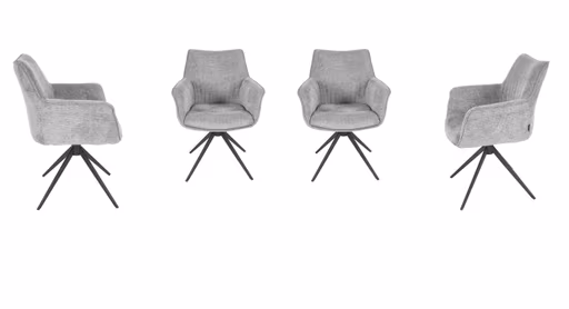 Armlehnstuhl MAIKE - drehbar, Stoff, Hellgrau