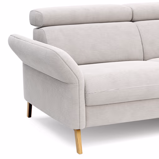 Sofa Maryville - 2,5-Sitzer mit Eckelement und Abschlussteil medium rechts, inkl. Kopfteil verstellbar, Stoff, Beige