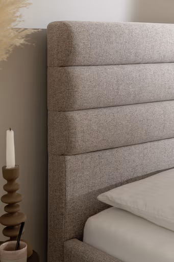 Polsterbett - Liegefläche ca. 180x200 cm, Stoff, beige