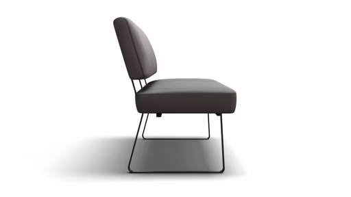 Polsterbank Carmelo - Breite ca. 203 cm, Leder, Steingrau