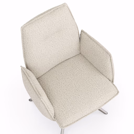 Armlehnstuhl Dinner - drehbar, Stoff, Champagner