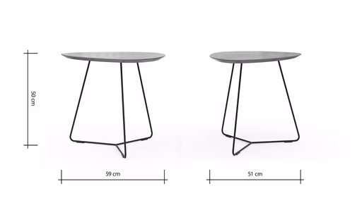 Ecktisch Fano - LBH ca. 59x50x50 cm, HPL Laminat, Grau