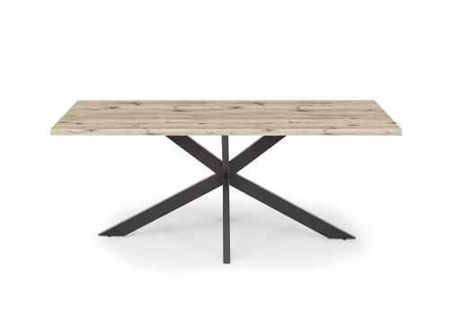 Esstisch - LB ca. 180x90 cm, Sandeiche, Schwarz