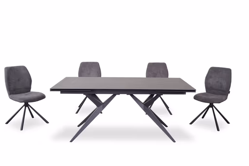 Stuhl MANOA - drehbar, Stoff, Dunkelgrau