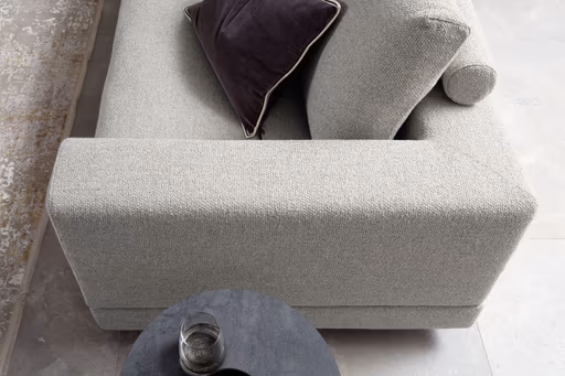 Ecksofa Cuneo - Longchair links, 2,5-Sitzer, Ecke rechts, Stoff, Hellgrau