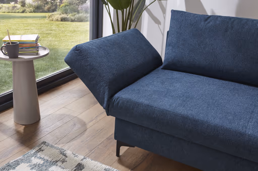 Schlafsofa Verano - Ausrichtung links inkl. Schlaffunktion und Bettkasten, Stoff, Petrol