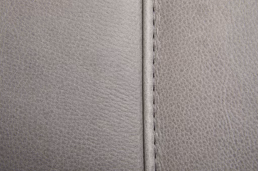 Ecksofa Rockport B - 2,5-Sitzer mit Longchair rechts inkl. Kopfteil/Sitztiefe/Armlehne verstellbar, Leder, Grau