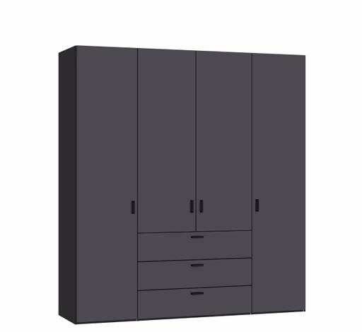 Drehtürenschrank JOIN IT- B ca. 202 cm, Schwarz, Anthrazit