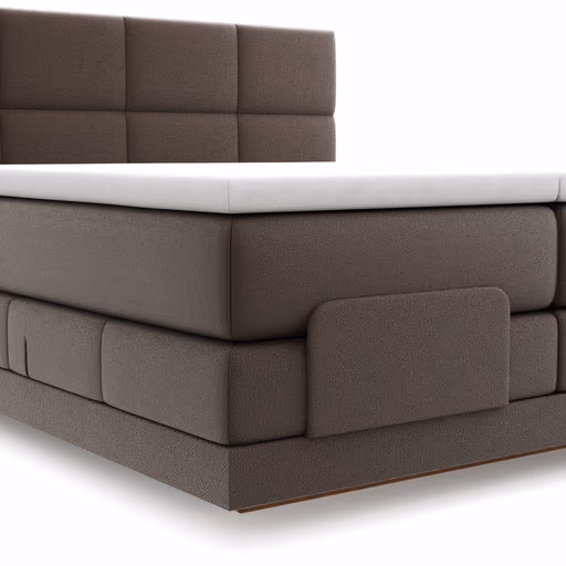 Boxspringbett Alpin Luxe - inkl. Kopf- und Fußteil verstellbar, Liegefläche ca. 180x200 cm, Stoff, Dunkelbraun
