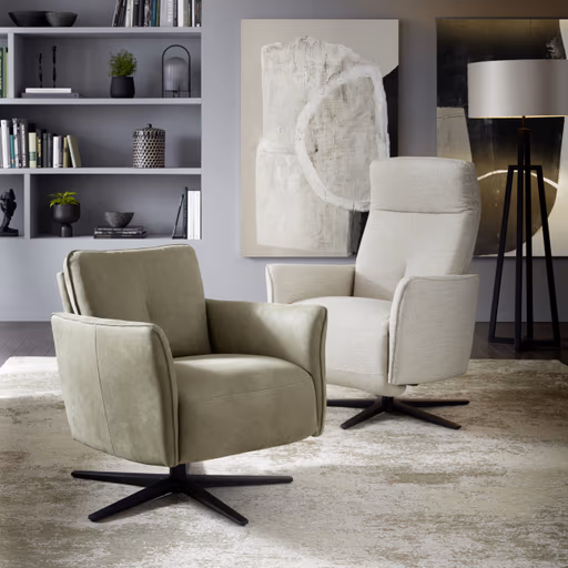 Sessel Amadena - Leder, Olivgrün