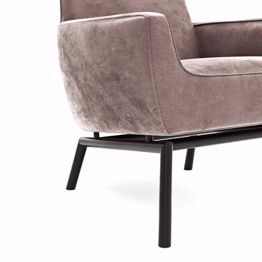 Sessel Matina - Größe L, Velour, Mauve