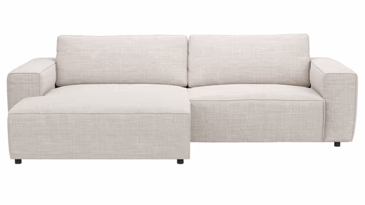 Ecksofa Lilaia - Chaise Longue XL mit 1,5-Sitzer XL rechts, Stoff, Kaschmir