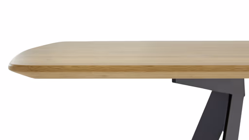 Esstisch Bat - LB ca. 160x100 cm, Wildeiche massiv, Metall schwarz