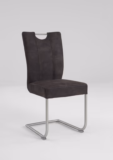 Freischwinger - Stoff, Dunkelbraun