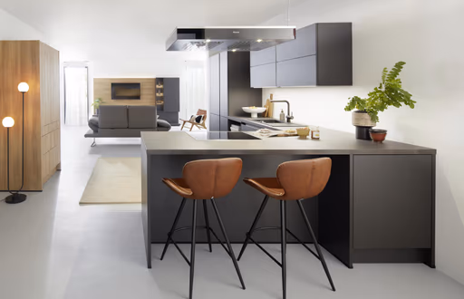 L-Küche 51.190 GL 4 524, Schwarz matt