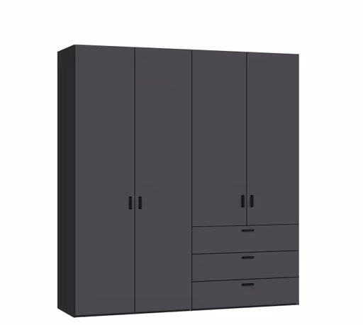 Drehtürenschrank JOIN IT- B ca. 202 cm, Schwarz, Anthrazit