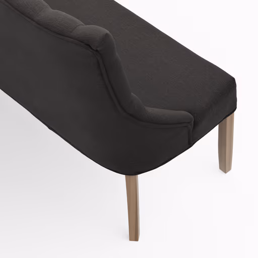 Polsterbank Litchfield - B. ca. 200cm, Stoff, Schwarzgrau