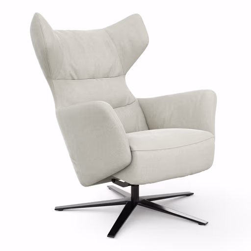 Drehsessel Houston Relax - Größe M, inkl. Relaxfunktion + Gasdruckfeder, Stoff, Natur