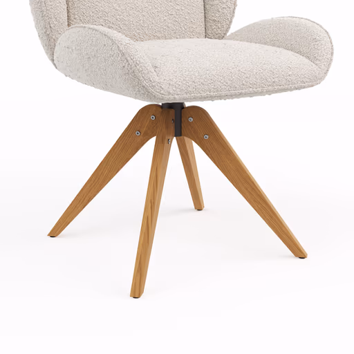 Stuhl Alara - drehbar, Stoff, Weiß