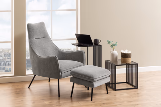 Beistelltisch - LB ca. 43x35 cm, Marmoroptik, Schwarz