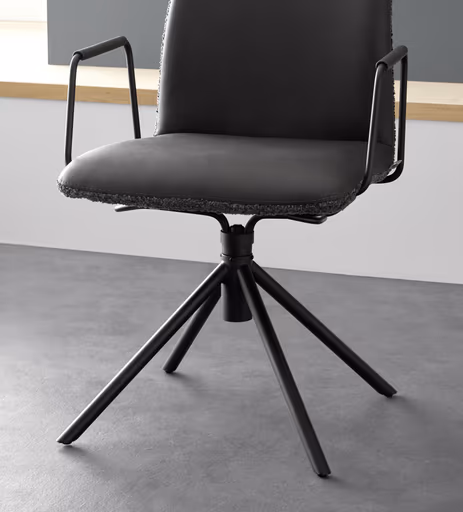 Armlehnstuhl Sedana - drehbar, Stoff, Dunkelgrau