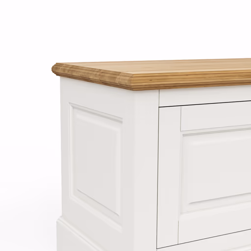 TV-Board Louisiana - teilmassiv, Weiß