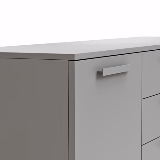 Kommode Viana - Holzwerkstoff, Steingrau