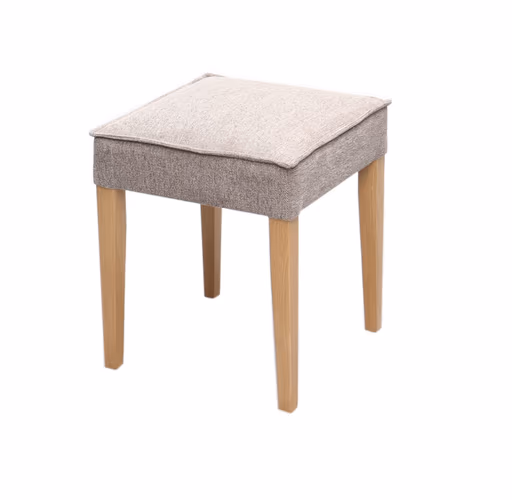 Hocker - LB ca. 42X42 cm, Stoff, Taupe/Grau