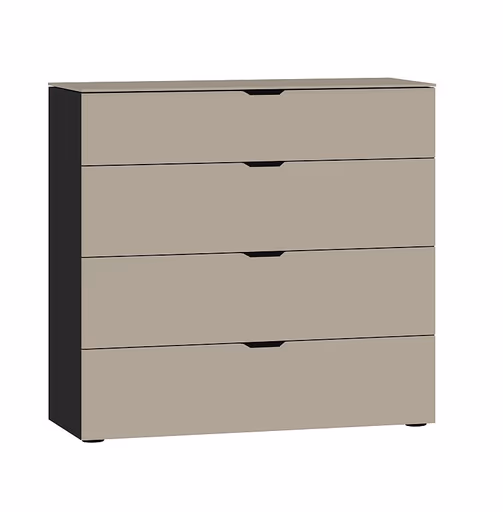 Kommode JOIN IT- Glas, Hellbraun, Matt, Schwarz