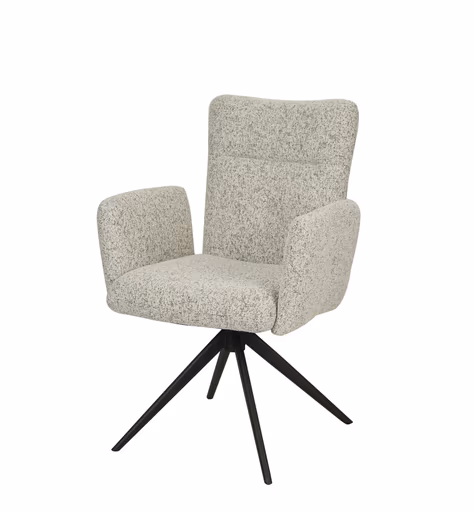 Armlehnstuhl MYLENE - drehbar, Stoff, Schwarz-Weiß