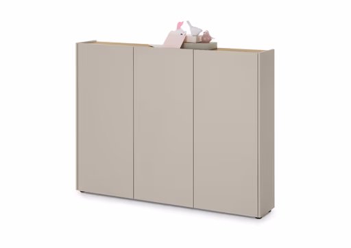 Schuhschrank GASIRA - B ca. 138 cm, Kaschmir, Navarra Eiche Nachbildung