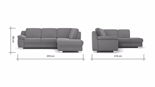 Ecksofa Tavira - 2,5-Sitzer mit Ecke rechts, Stoff, Anthrazit