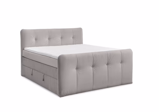 Boxspringbett HOLLIE- Liegefläche ca. 180x200 cm, Stoff, Beige, TFK H3/TFK H3