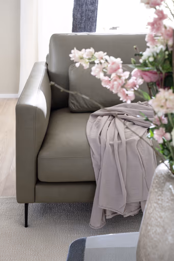 Sofa Cuneo - 2,5-Sitzer, Leder, Graubraun