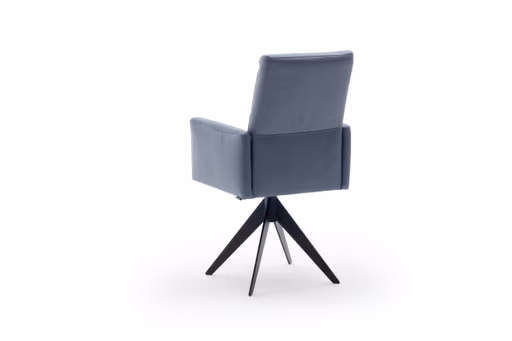 Armlehnstuhl Valloni, Leder, Hellblau