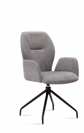 Armlehnstuhl - Drehbar, Stoff, Hellgrau