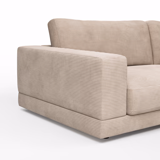 Sofa Juni - 3-Sitzer, Cord, Taupe
