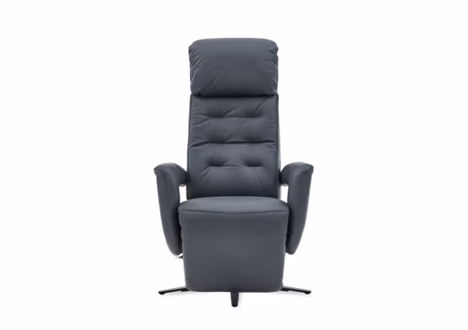 TV Sessel - Größe L, Relaxfunktion, Kopfteil vertellbar, Leder, Blau