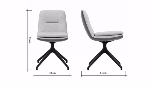 Polsterstuhl Macano - drehbar, Stoff & Leder, Beige, Cognac