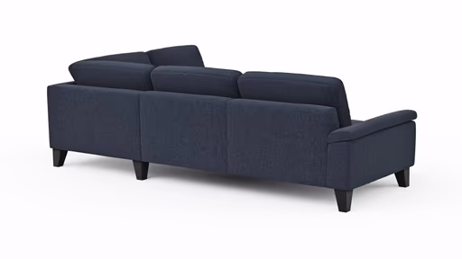 Ecksofa Oviedo - 2,5-Sitzer mit Ecke rechts, Stoff, Dunkelblau
