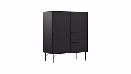 Highboard Edge - Lack, Schwarz