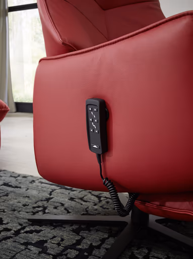 Fernsehsessel EM Hannover - Relaxfunktion (1-motorisch), Leder, Kirsche 